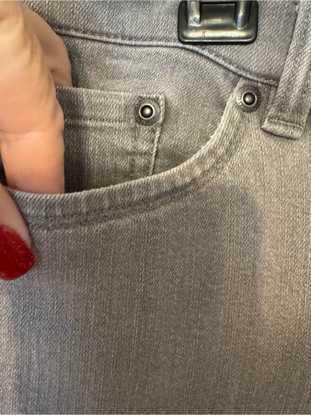 JONES NEW YORK  STRETCH GRAY JEANS   12 PETITE      #5 - Picture 3 of 8